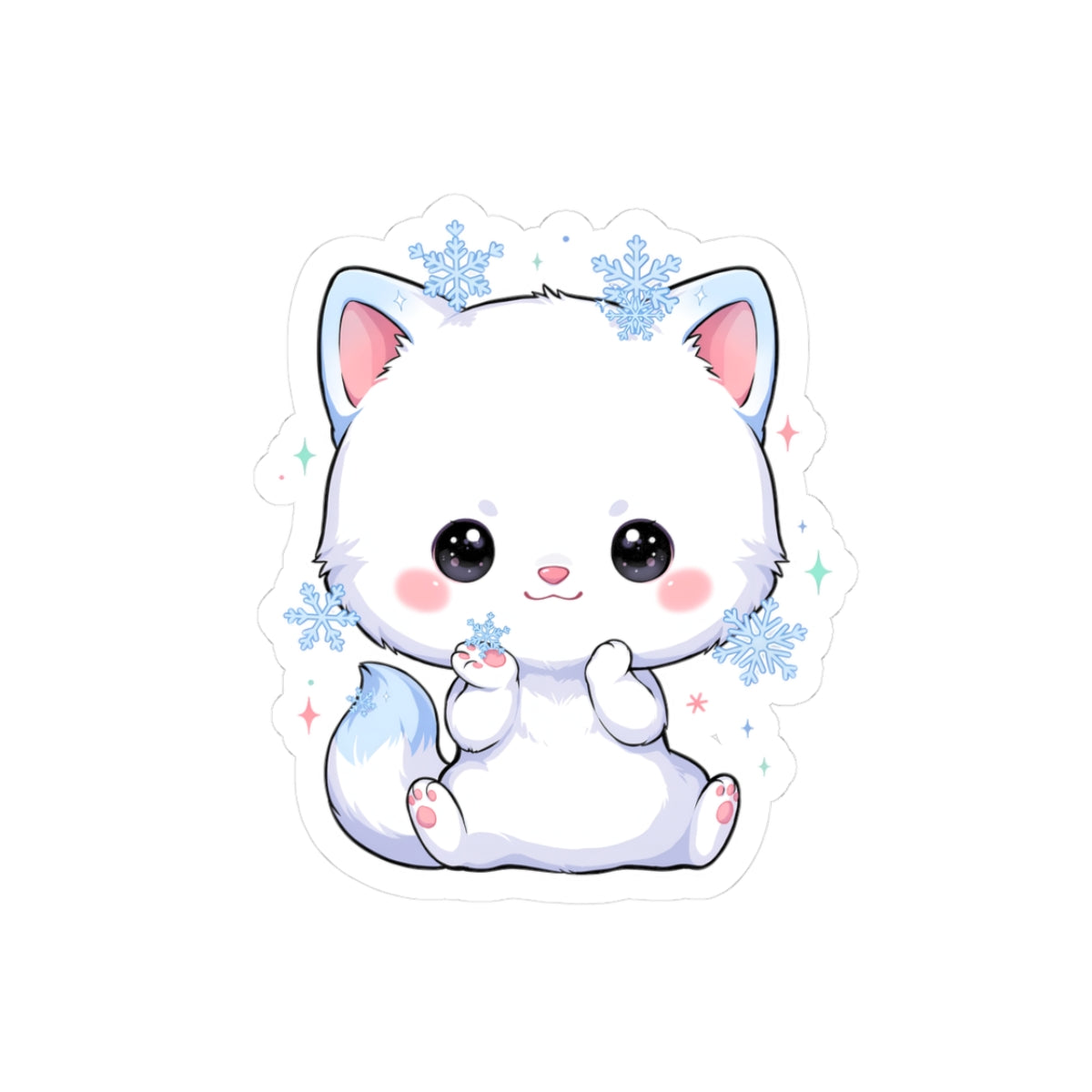 Arctic Fox Sticker, Cute Winter Gift for Fox Lovers