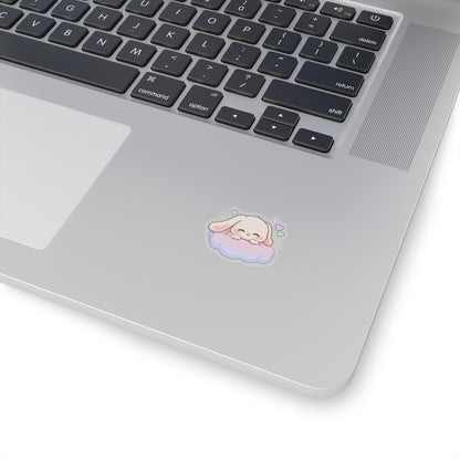 Kawaii Bunny Sticker on a Cloud for Cozy-Day Fans