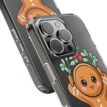 Kawaii Gingerbread Phone Case with Mistletoe Cheer