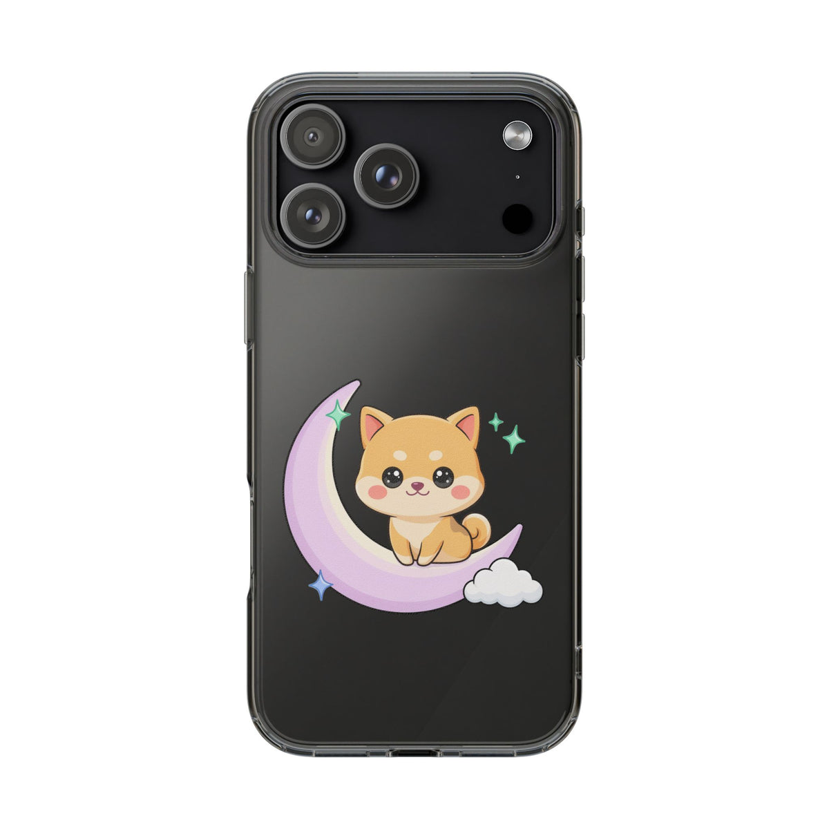 Kawaii Shiba Inu Phone Case – Crescent Moon Cutie
