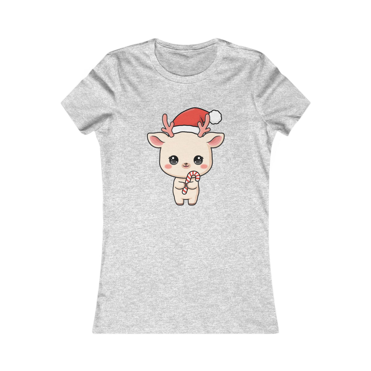 Kawaii Reindeer Christmas Women's Tee – Cute Holiday Shirt
