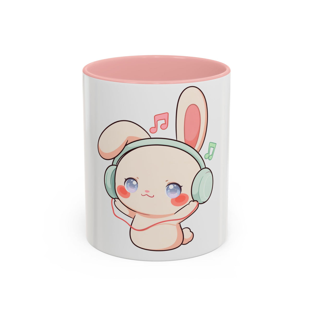 Kawaii Bunny Music Mug, Cute Accent Coffee Mug