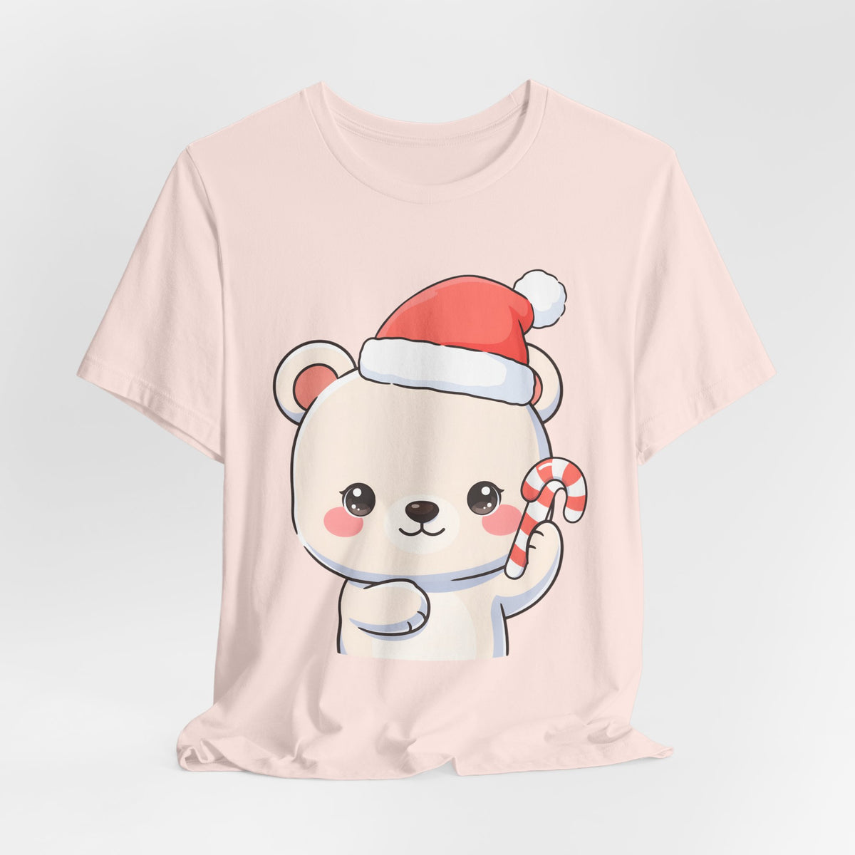Kawaii Polar Bear Christmas Tee, Cute Holiday Gift