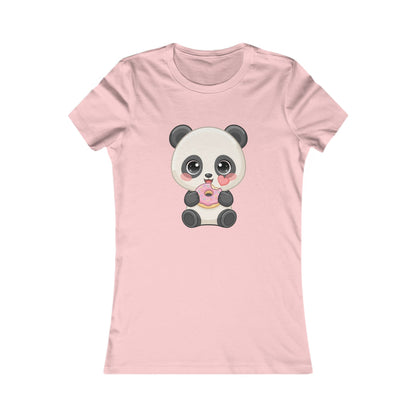 Kawaii Panda Donut Women's Tee for Cute Animal Fans