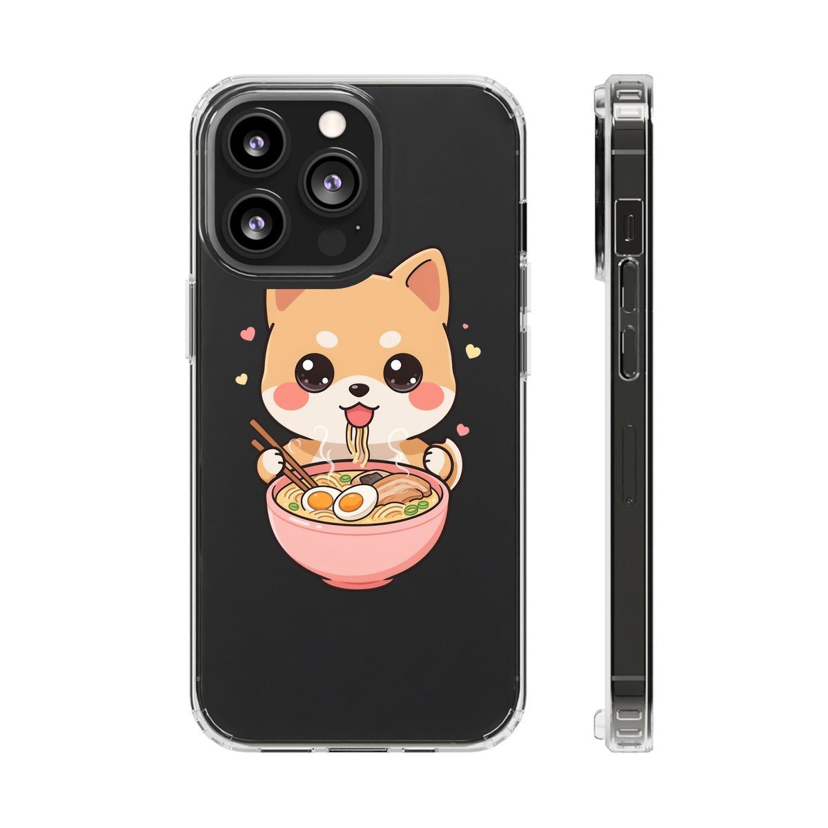 Kawaii Shiba Inu Ramen Clear Impact-Resistant Case