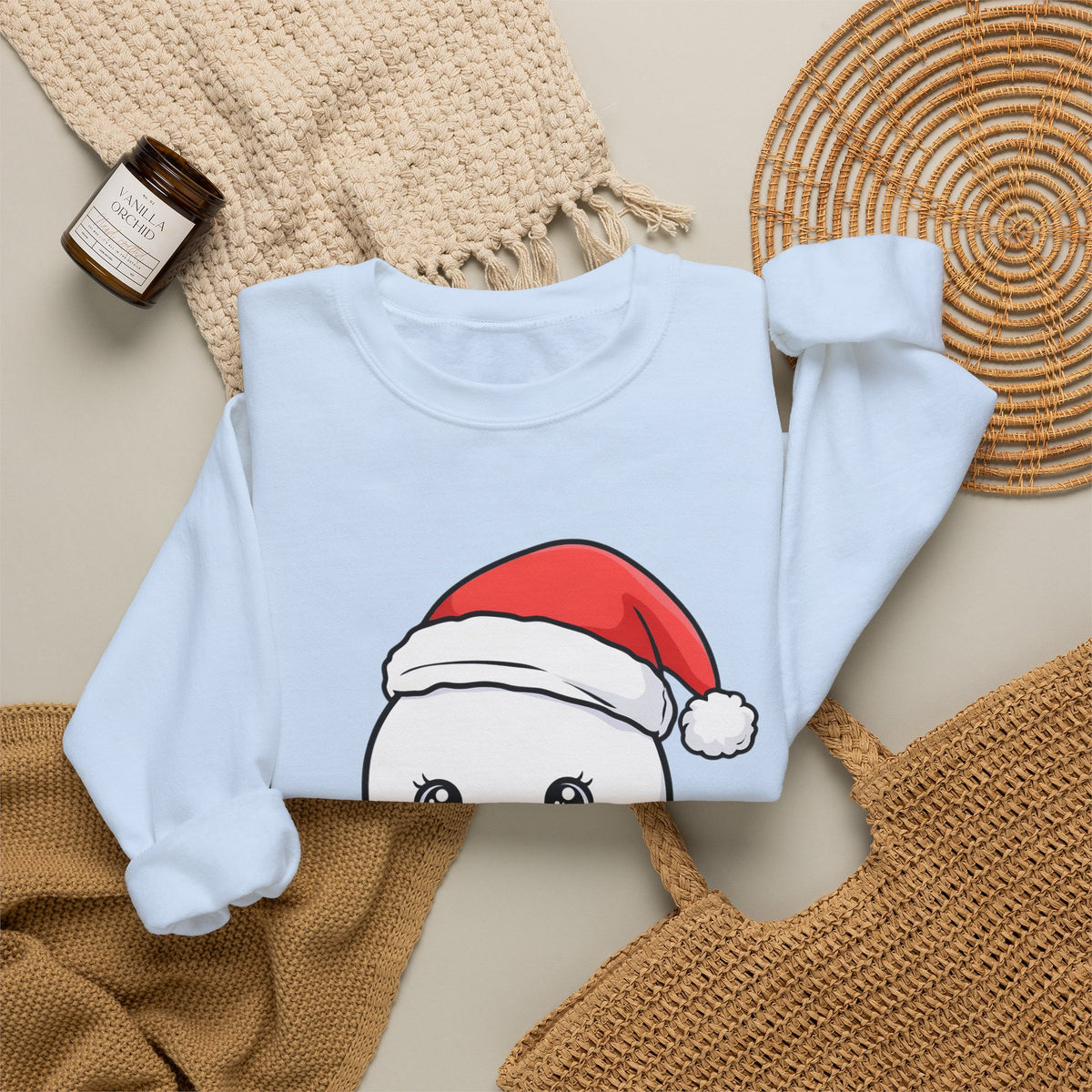 Kawaii Snowman Christmas Sweatshirt, Cute Holiday Gift