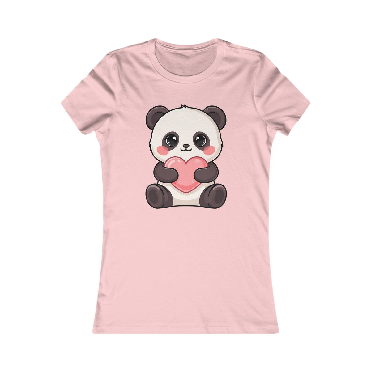 Kawaii Panda Heart Women's Tee – Cute Chibi Animal Shirt