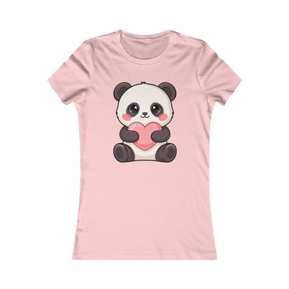 Kawaii Panda Heart Women's Tee – Cute Chibi Animal Shirt