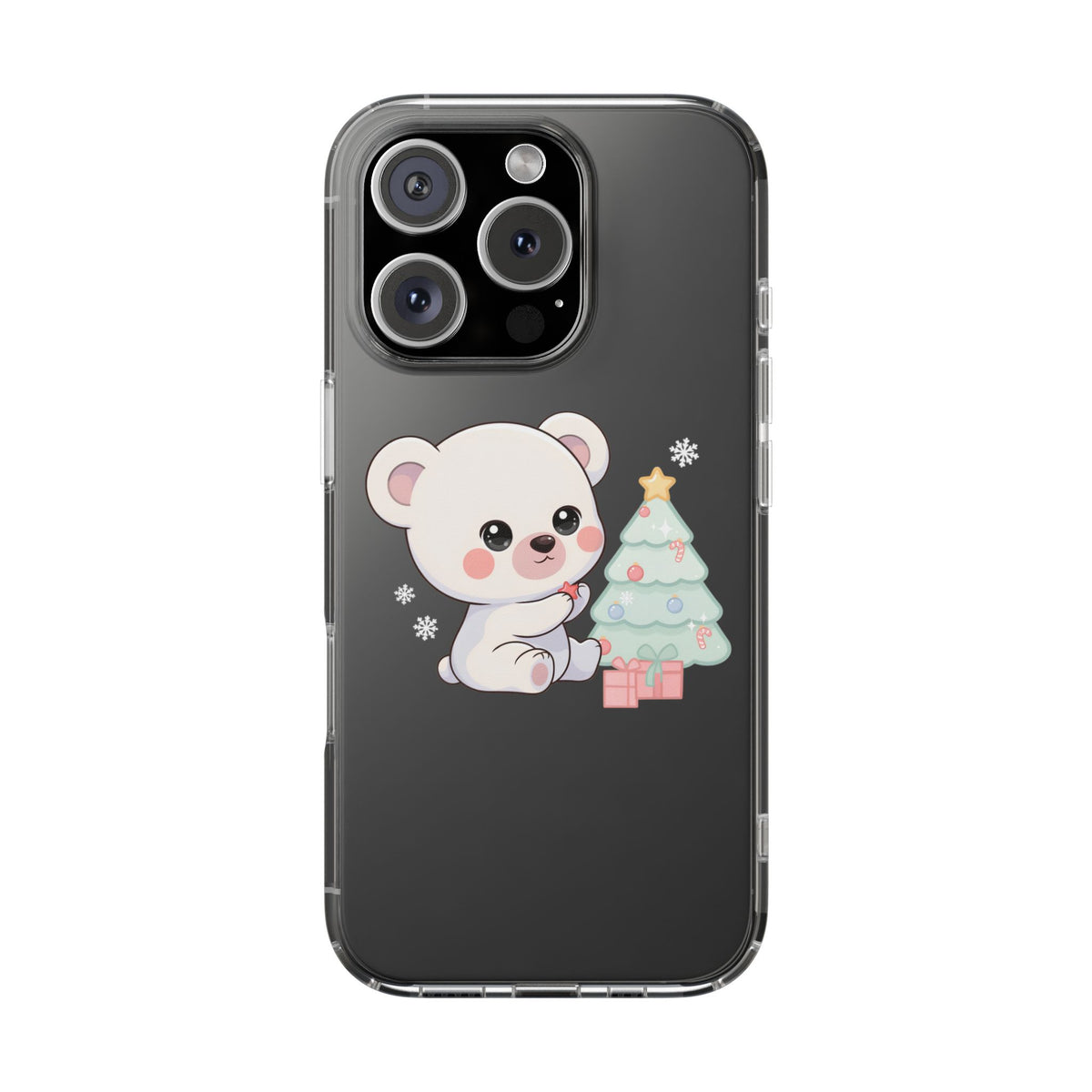Christmas Polar Bear Phone Case, Kawaii Holiday Accessory
