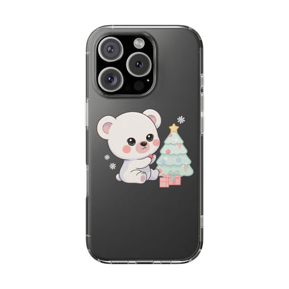 Christmas Polar Bear Phone Case, Kawaii Holiday Accessory