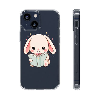 Kawaii Reading Bunny Clear Impact-Resistant Case