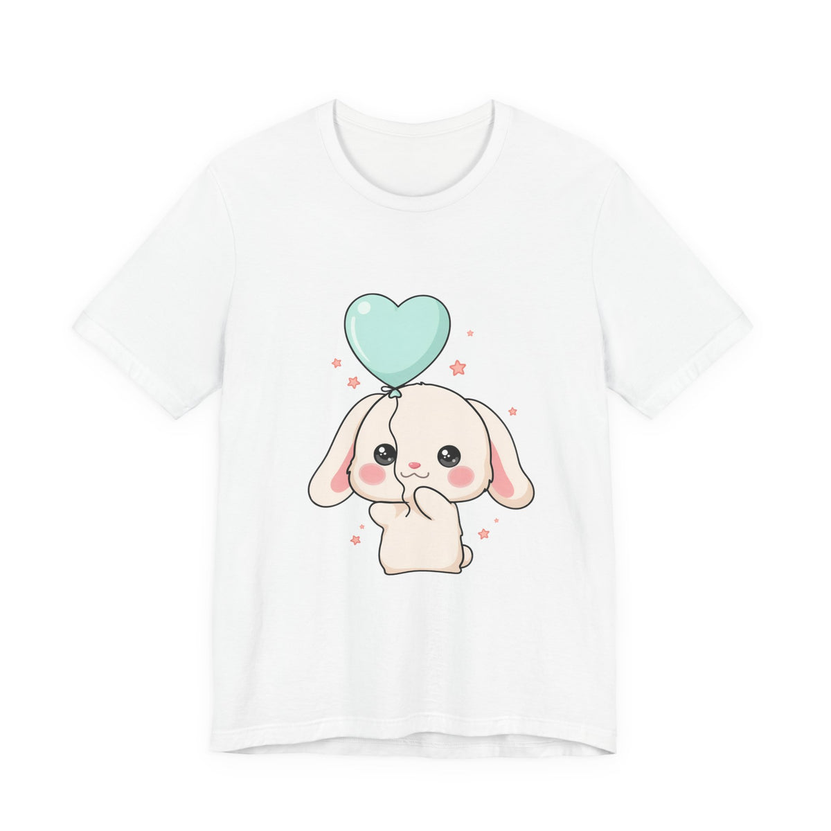 Kawaii Bunny T-Shirt with Balloon – Cute Chibi Rabbit Tee