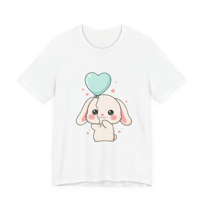 Kawaii Bunny T-Shirt with Balloon – Cute Chibi Rabbit Tee