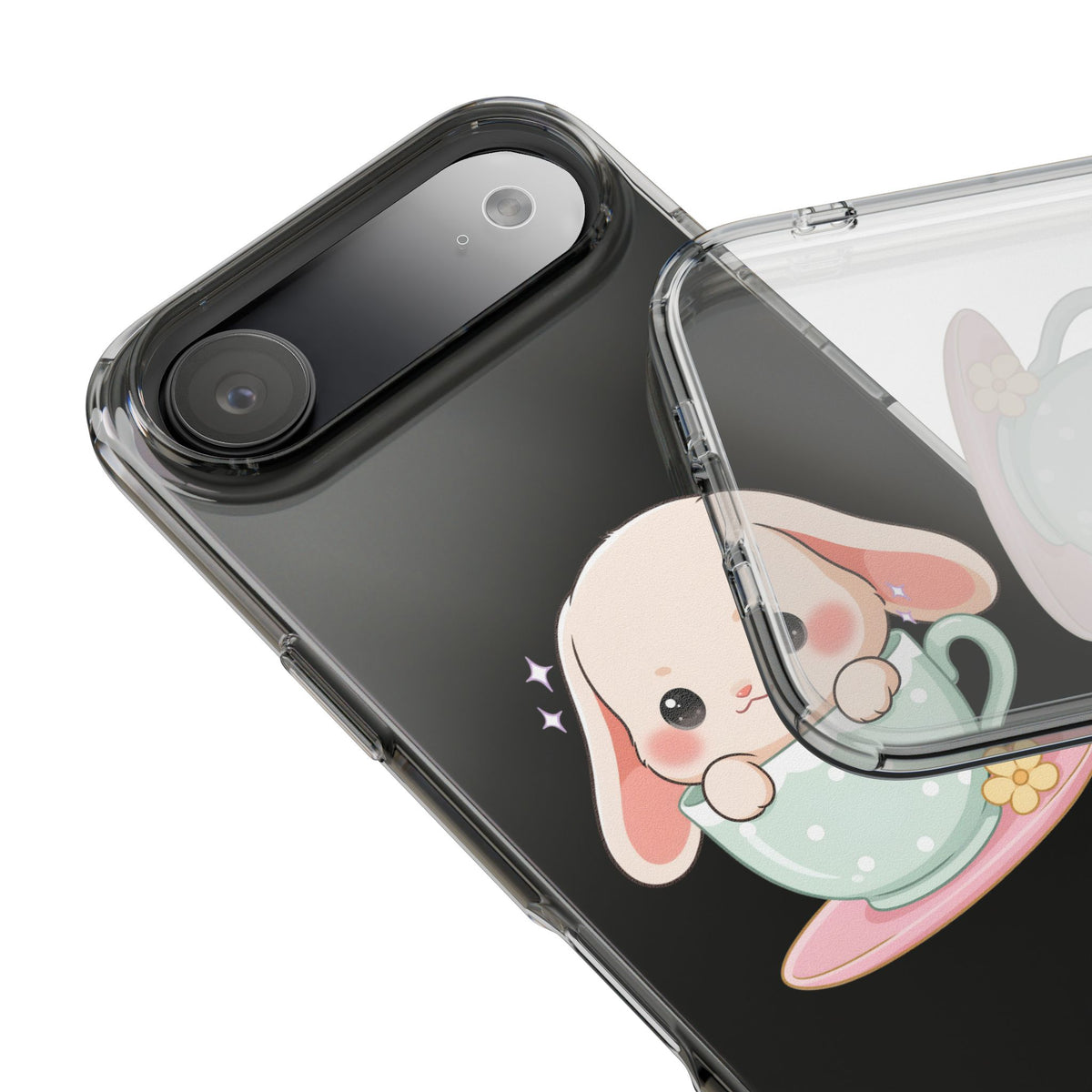 Kawaii Bunny Phone Case, Cute Teacup Rabbit