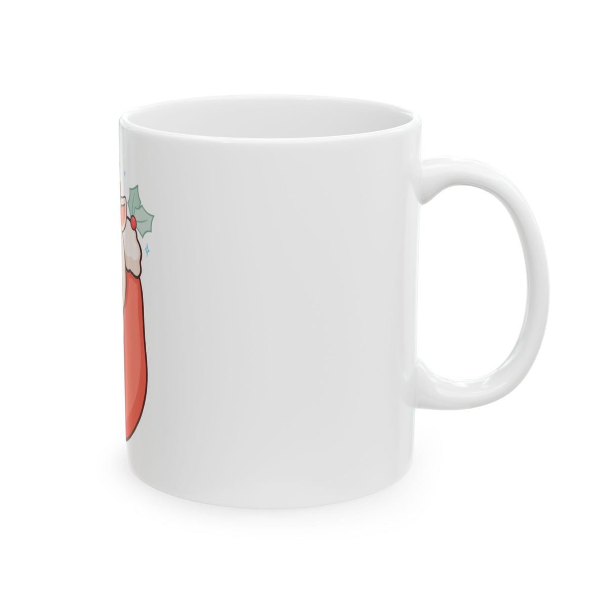 Kawaii Reindeer Christmas Mug, Sleeping Stocking Cutie