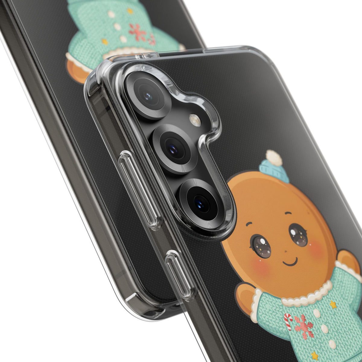 Kawaii Gingerbread Phone Case, Cute Christmas Sweater Cookie