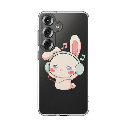 Kawaii Bunny Phone Case, Cute Music Lover Gift