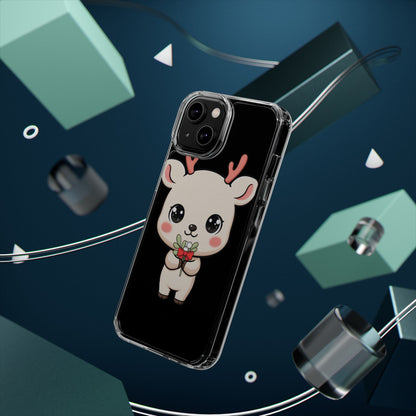 Kawaii Christmas Reindeer Clear Phone Case Gift