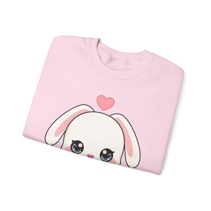 Kawaii Bunny Sweatshirt, Cozy Chibi Rabbit Crewneck