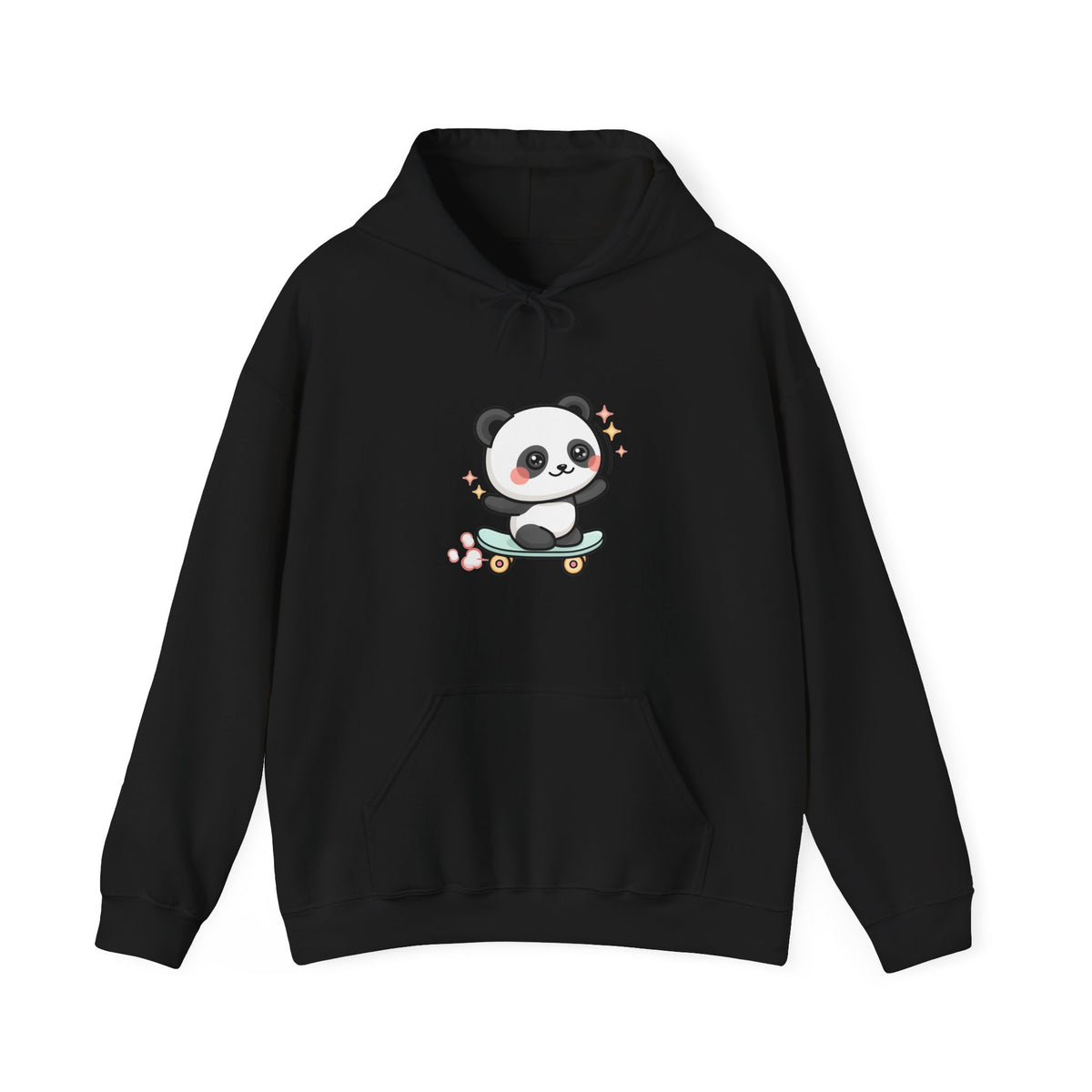 Kawaii Skateboard Panda Hoodie, Cute Chibi Animal Sweatshirt