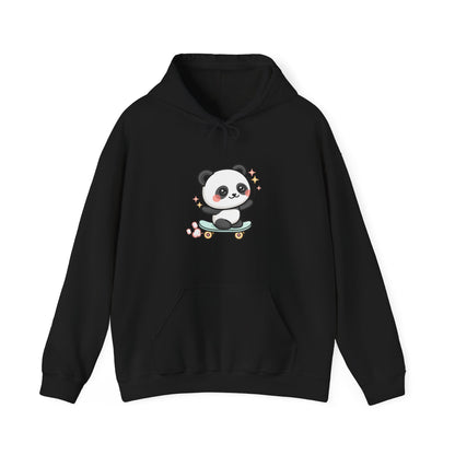 Kawaii Skateboard Panda Hoodie, Cute Chibi Animal Sweatshirt