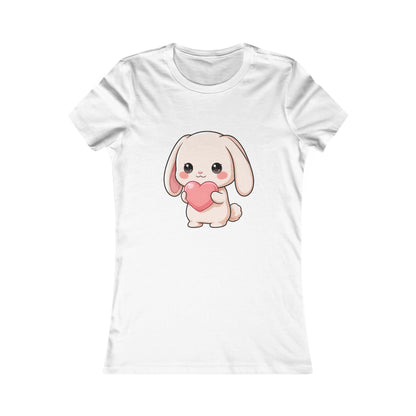 Kawaii Bunny Women's T-Shirt: Cute Heart-Loving Rabbit