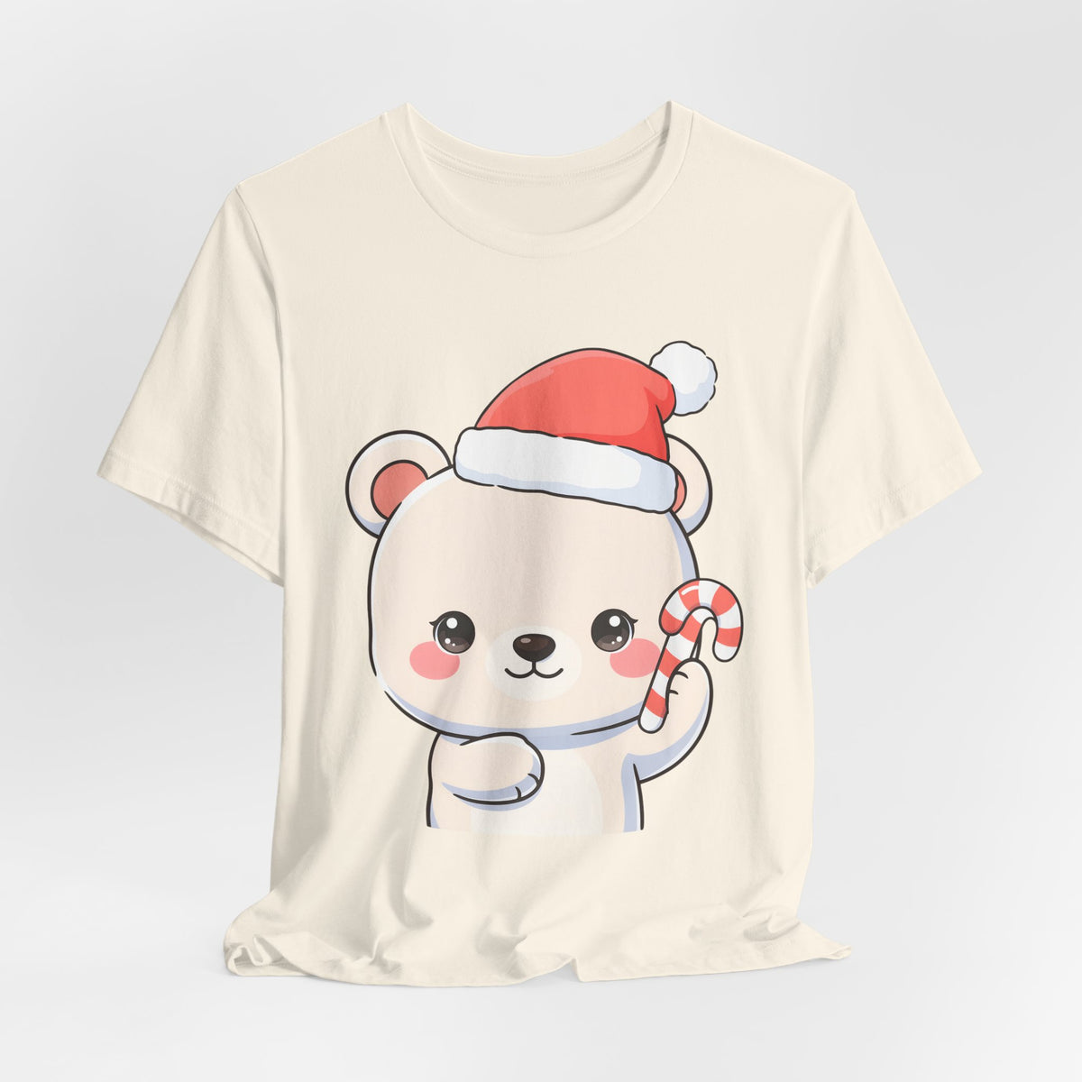 Kawaii Polar Bear Christmas Tee, Cute Holiday Gift