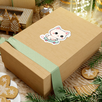Kawaii Cat Skateboard Sticker for Cat Lovers