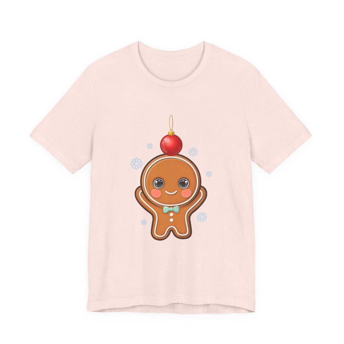 Kawaii Gingerbread Christmas Tee, Cute Holiday Unisex Shirt