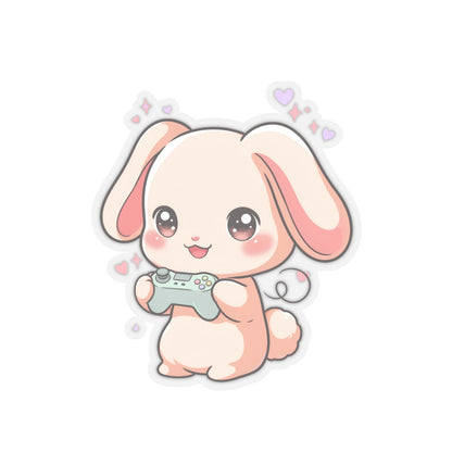 Gamer Bunny Sticker, Cute Kawaii Video Game Decor