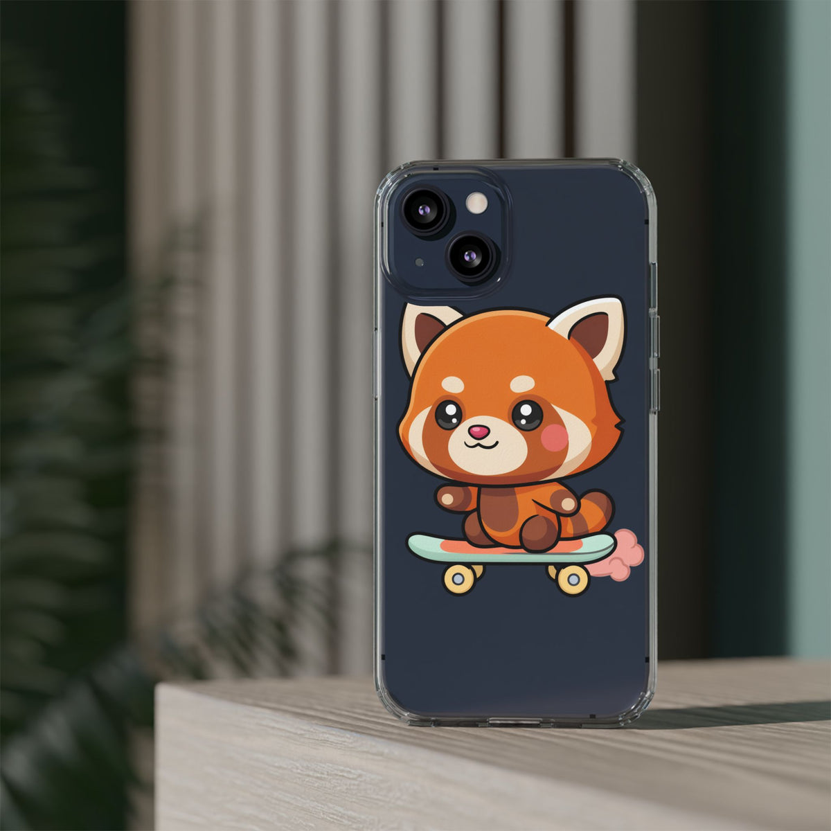 Red Panda Skateboard Phone Case, Cute Kawaii Style