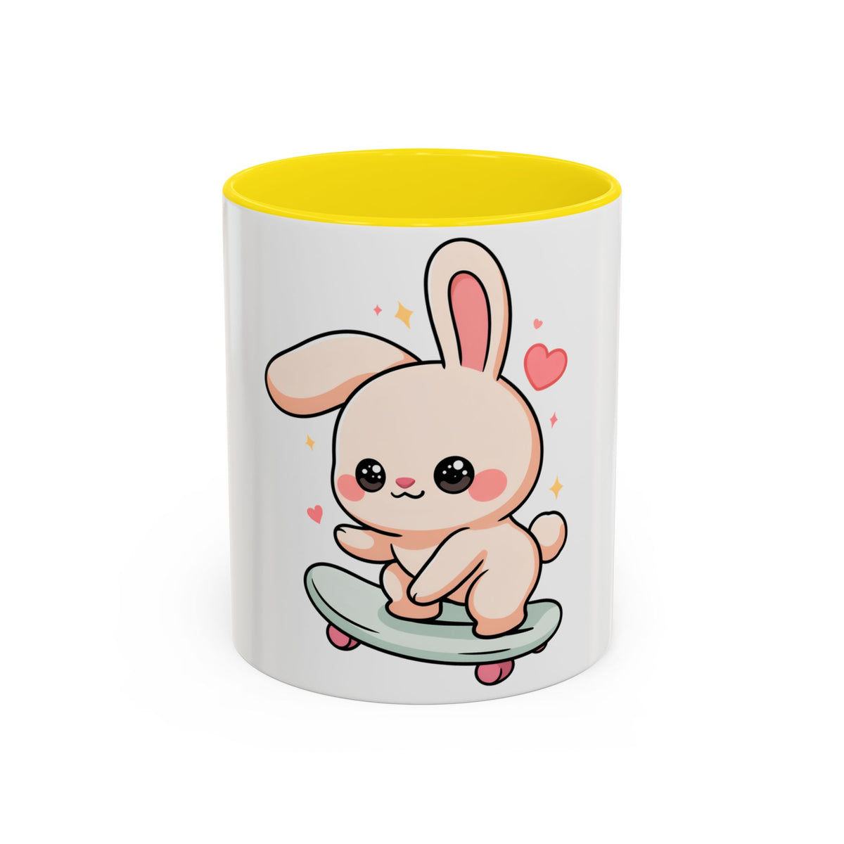 Kawaii Bunny Skateboard Mug – Cute Accent Coffee Mug