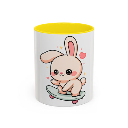 Kawaii Bunny Skateboard Mug – Cute Accent Coffee Mug