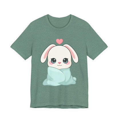 Cozy Bunny T-Shirt, Kawaii Blanket Bunny Tee