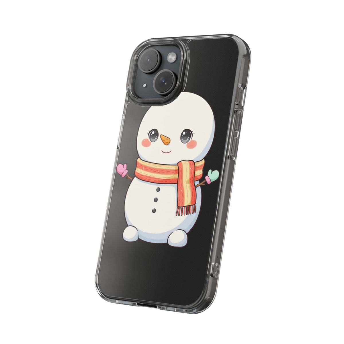 Kawaii Snowman Phone Case – Cute Christmas Clear Case