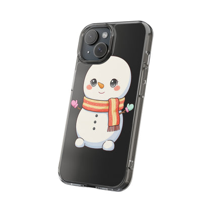 Kawaii Snowman Phone Case – Cute Christmas Clear Case