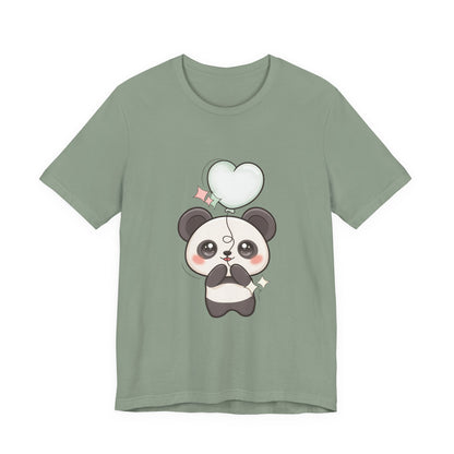 Kawaii Panda T-Shirt with Floating Balloon