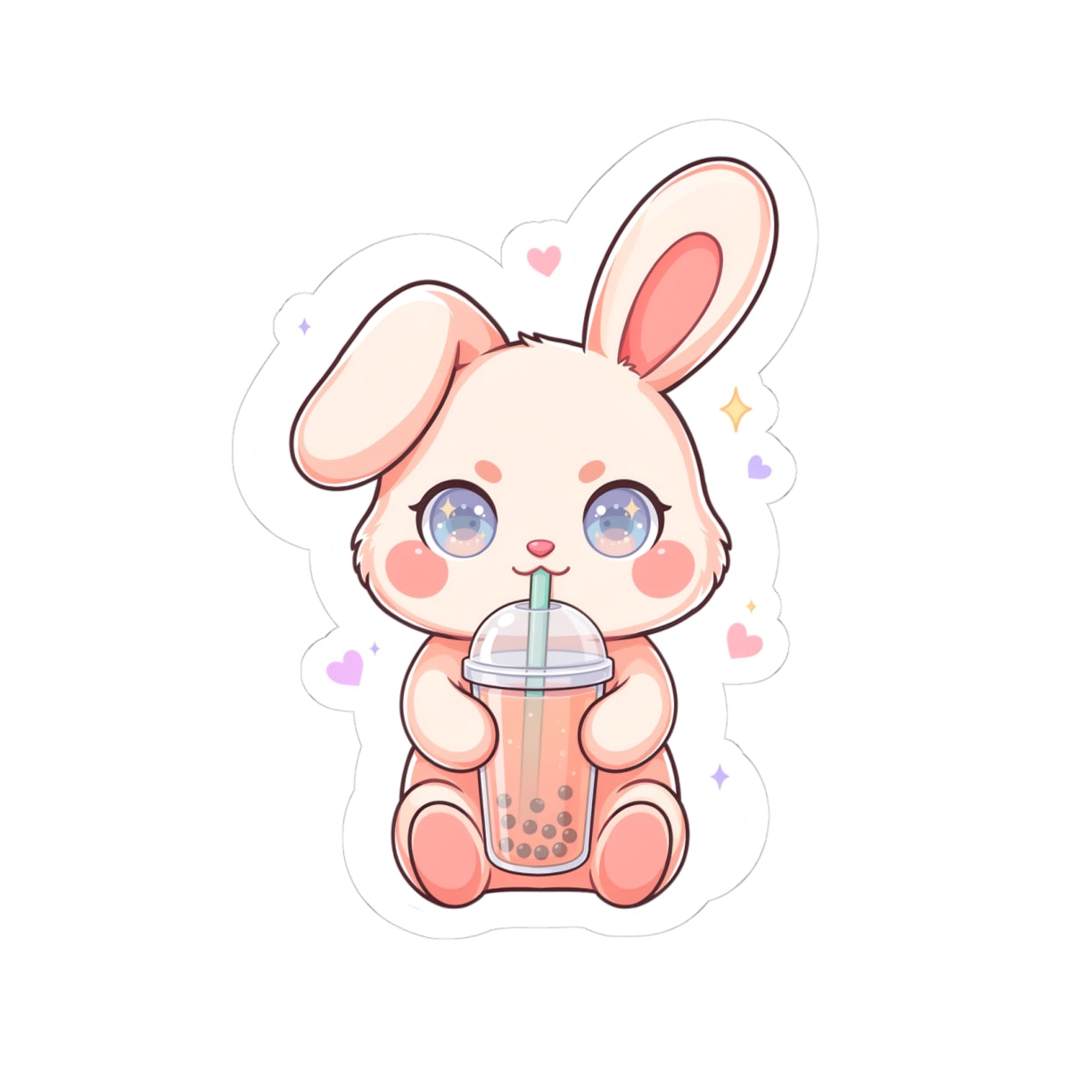 Kawaii Bunny Bubble Tea Sticker for Cute Gifts