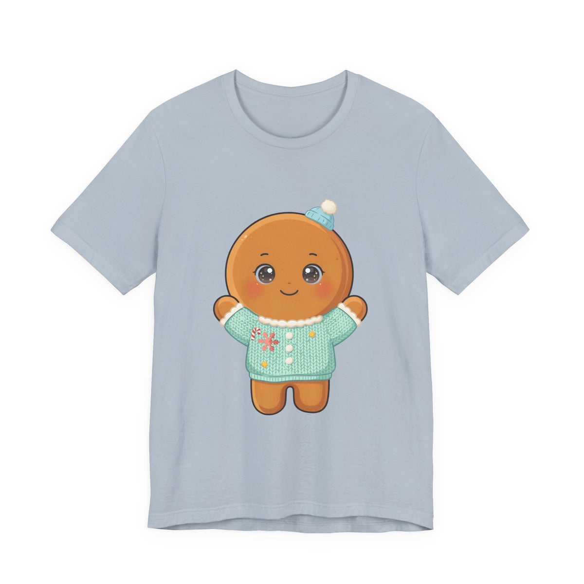 Kawaii Gingerbread Man Christmas Tee for Holiday Cheer
