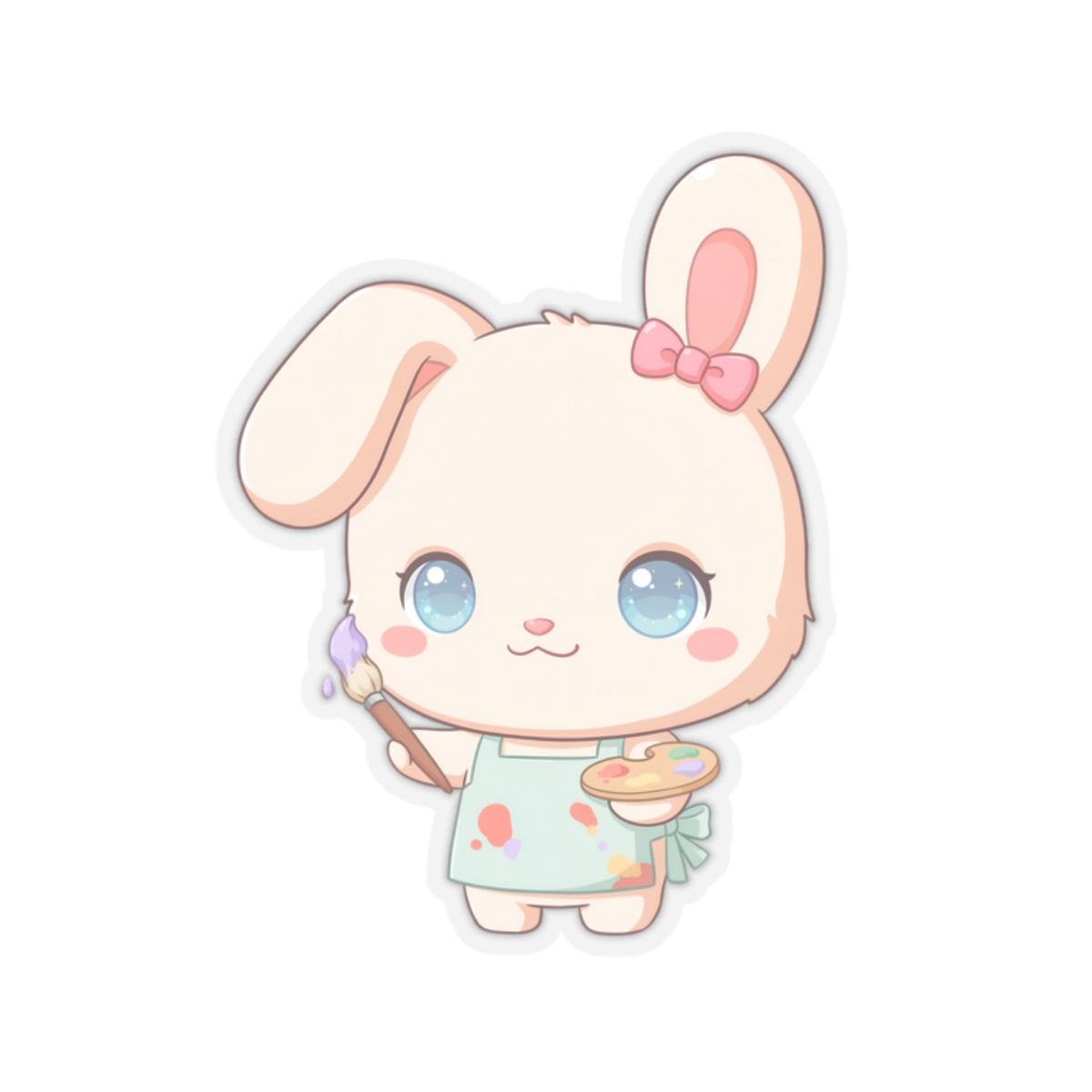 Kawaii Bunny Sticker for Art Lovers and Creative Journals