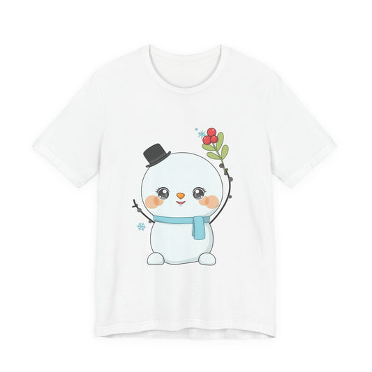 Kawaii Snowman Christmas T-Shirt – Cute Holiday Tee