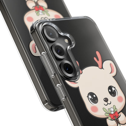 Kawaii Christmas Reindeer Clear Phone Case Gift