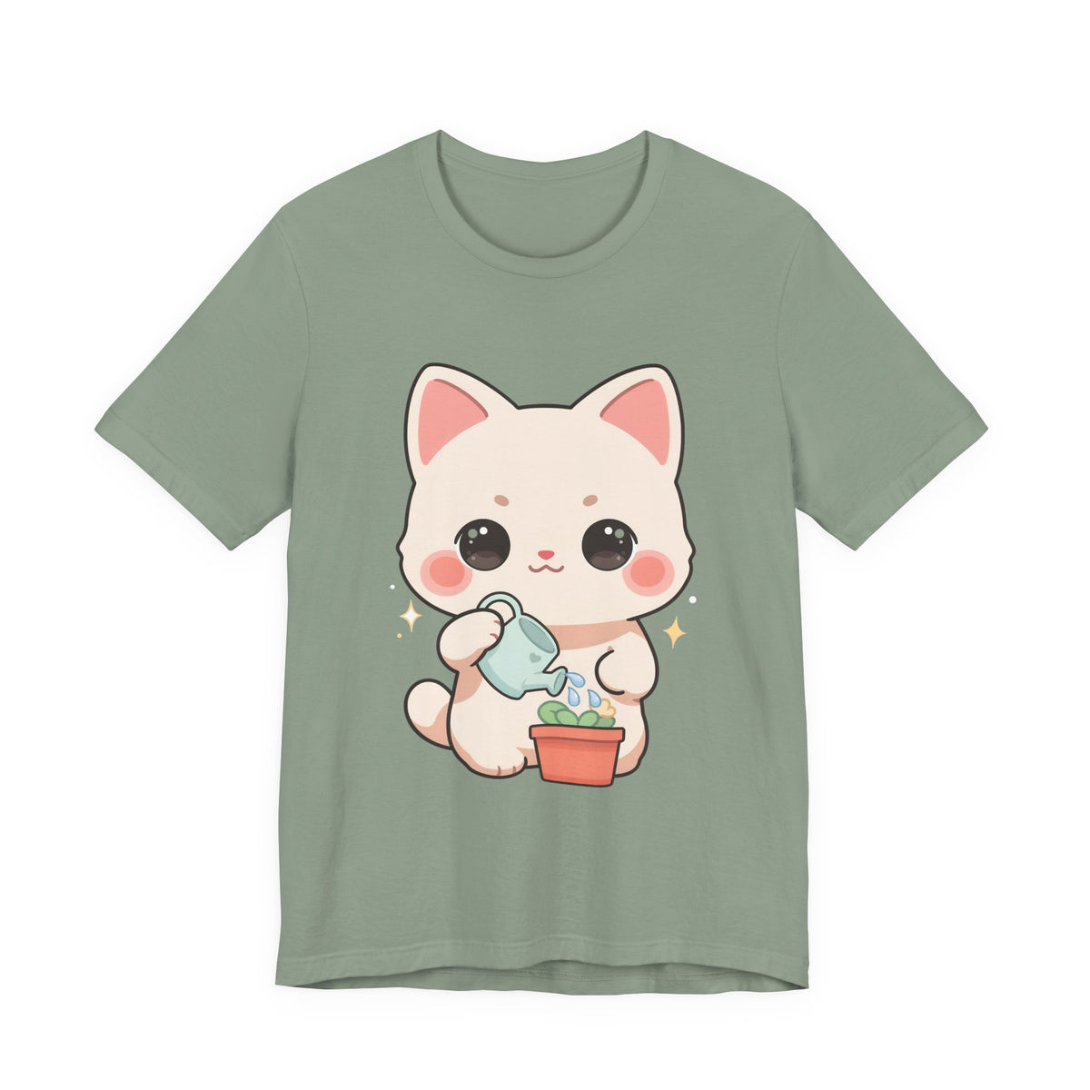 Kawaii Cat Gardening T-Shirt for Plant Lovers