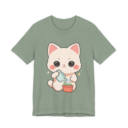 Kawaii Cat Gardening T-Shirt for Plant Lovers