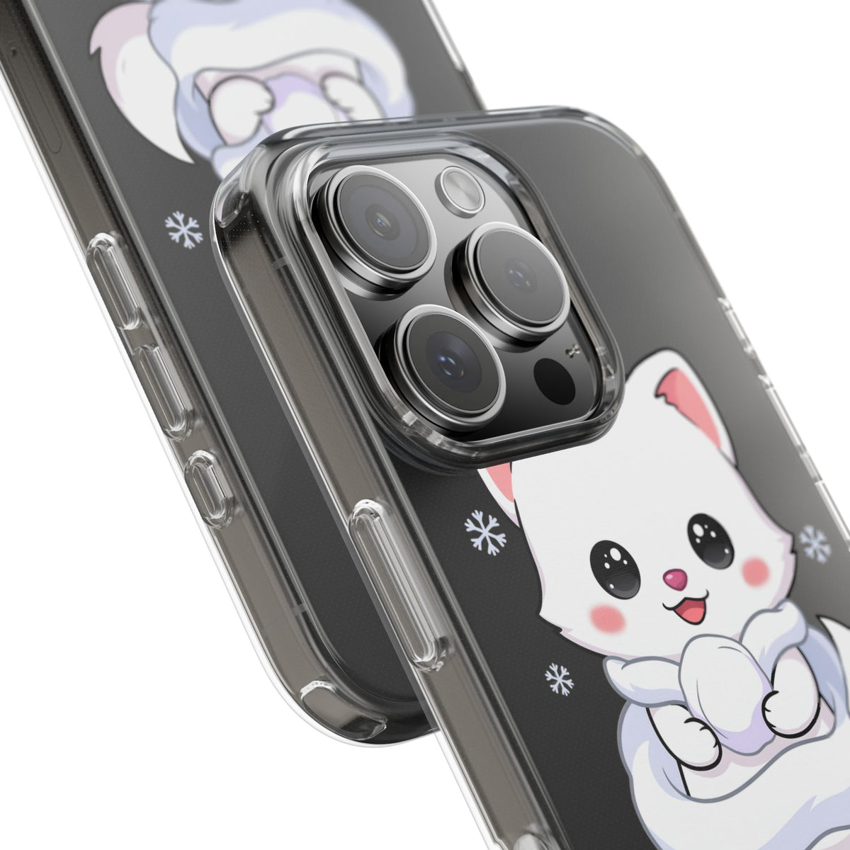 Kawaii Arctic Fox Phone Case, Cute Snow Day Gift