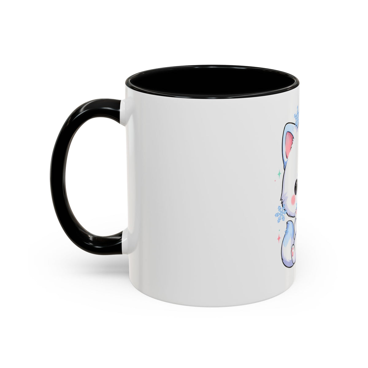 Kawaii Arctic Fox Accent Coffee Mug for Cozy Mornings