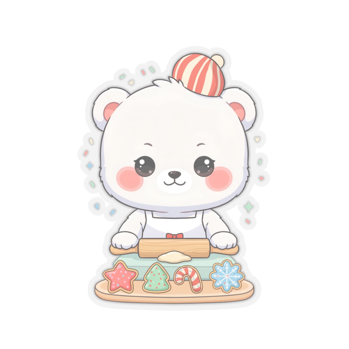 Christmas Baking Polar Bear Sticker for Holiday Cheer