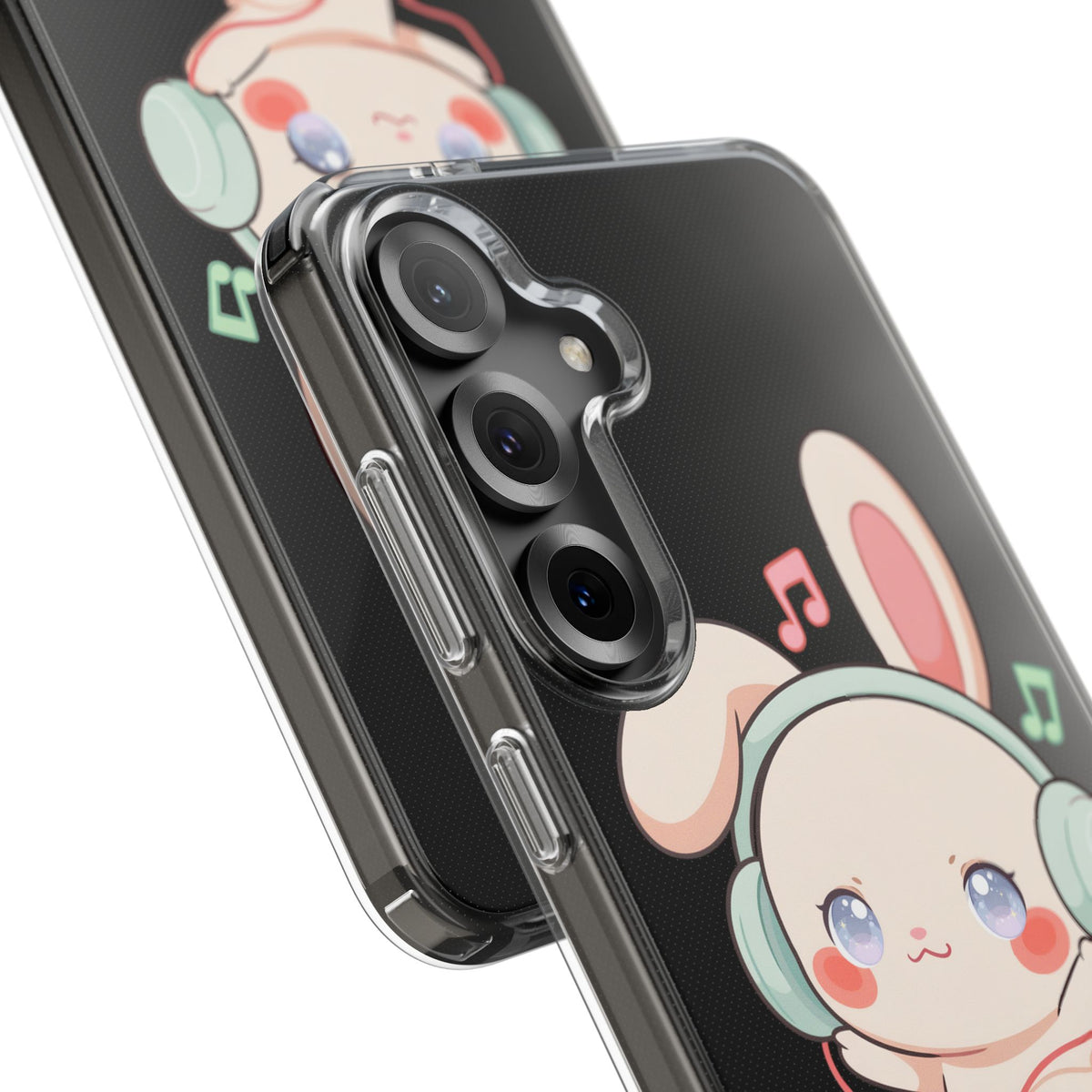 Kawaii Bunny Phone Case, Cute Music Lover Gift