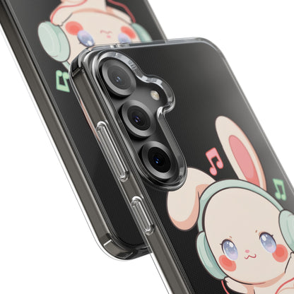 Kawaii Bunny Phone Case, Cute Music Lover Gift