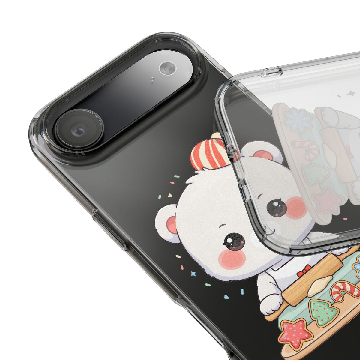 Christmas Bear Cookie Baking Clear Phone Case